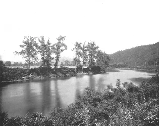 No Conemaugh, perto de New Florence, Pensilvânia, EUA, c1900.