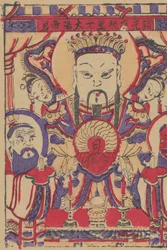 Cento e trinta e cinco xilogravuras incluindo imagens de Ano Novo nianh..., século XIX-XX.