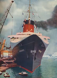 Um dos grandes navios do mundo. O navio francês Normandia, 1937