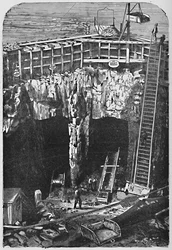 Abertura do poço sob o portão do inferno, 1883
