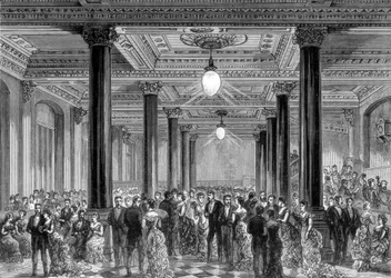Reunião de abertura dos novos escritórios do Daily Telegraph, Fleet Street, Londres, 28 de junho de 1882
