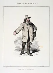 Orador do bulevar, comuna de Paris, 1871