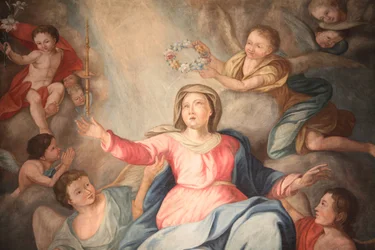 Igreja de Nossa Senhora da Assunção. A coroação de Maria. Cordon, França