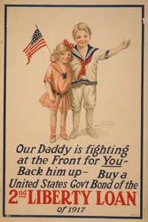 O nosso pai está a lutar na frente por ti. 2nd Liberty Loan, 1917.