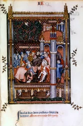 Sacerdotes pagãos dão as boas-vindas a Sisinnius nos portões de Paris, 1317