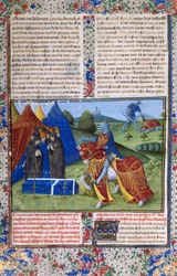 Página do Livre de Lancelot du Lac O Livro de Sir Lancelot do Lago, século XV