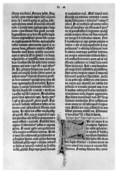 Página de uma Bíblia de Gutenberg, c1455 1956
