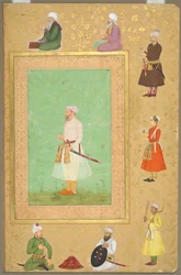 Página do álbum Late Shah Jahan: Retrato de Asaf Khan, c. 1653