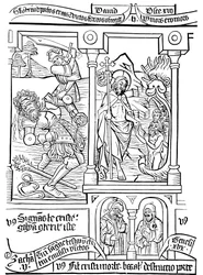 Página da Biblia Pauperum Bíblia dos Povos Pobres, século XV