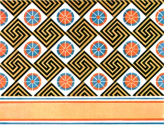 Teto pintado no túmulo de Enene em Tebas, Egito, 1928.