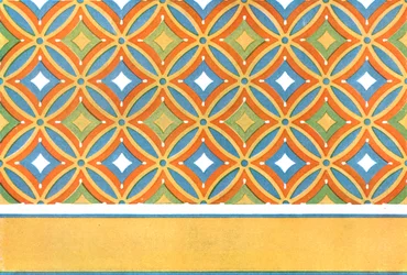 Teto pintado no túmulo de Amenemhet em Tebas, Egito, 1928.
