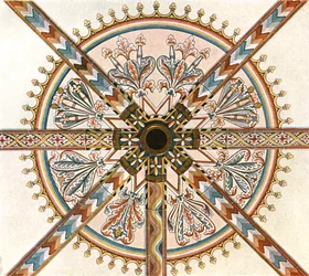 Decoração pintada na Catedral, Limburg an der Lahn, Alemanha, 1928.