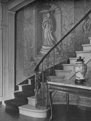 Decoração pintada, parede da escada, casa da Sra. WK Vanderbilt, Nova York, 1924