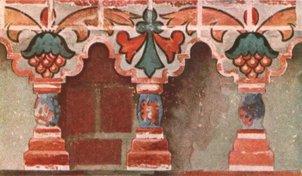 Galeria pintada na Igreja de João Batista em Toltshkovo em Jaroslaw, Rússia, c1695, 1928.