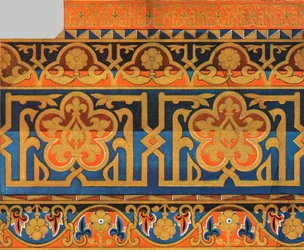 Teto de madeira pintado na catedral em Messina, Sicília, Itália, 1928.