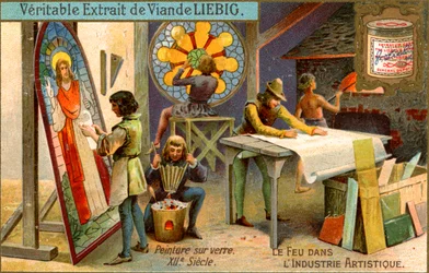 Pintura em vidro no século XII, c1900