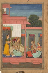 Panchama Ragini: Página de uma série de modos musicais da série Ragamala, ca. 1640
