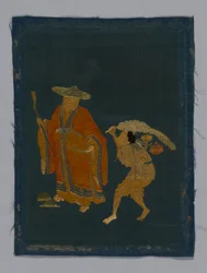 Tecido para móveis de painel, China, período Kangxi, dinastia Qing 1644-1911, 180050.
