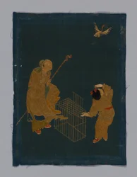 Tecido para móveis de painel, China, período Kangxi, dinastia Qing 1644-1911, 180050.