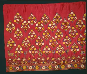 Painel para uma saia Ghagra, final de 1800 ou início de 1900.
