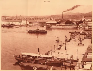 Panorama of the Quais at Toulon, 1930. 