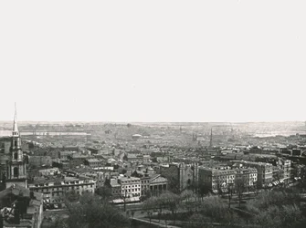 Panorama da cidade de Boston, EUA, 1895.
