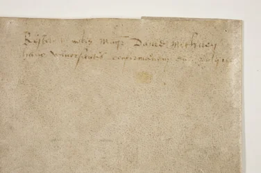 Bula Papal confirmando a carta do Bispo Henry Wardlaw, verso