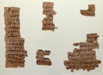 Fragmentos de papiro, copta, século VII.
