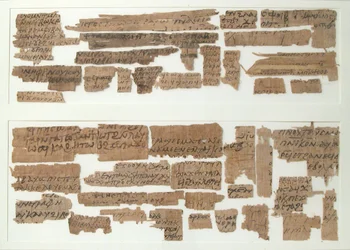 Fragmentos de papiro, copta, século VII.