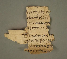 Fragmento de papiro, copta, século IV-VII.