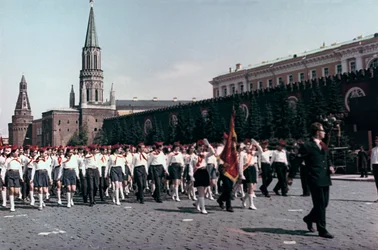 Desfile dos Jovens Pioneiros, Praça Vermelha, Moscou, 1972