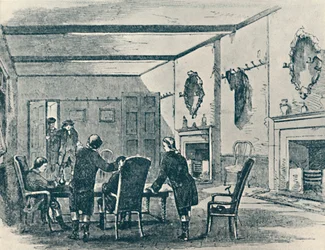Salão da Pousada das Três Coroas, Lichfield, 1907