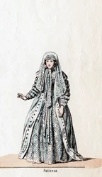 Paciência, figurino da peça de Shakespeares, Henrique VIII, século XIX