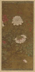 Peônias e borboletas, dinastia Ming, 1368-1644.