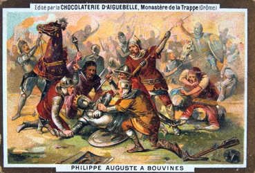 Philipe Auguste na Batalha de Bouvines, 1214, século XIX