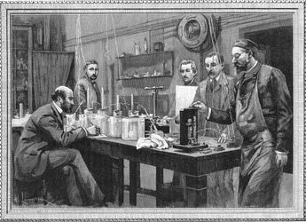 Laboratório de pesquisa de física na Sorbonne, Paris 1895