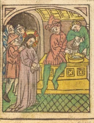 Pilatos lavando as mãos [reto], c. 14401450.