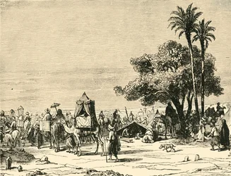 Peregrinos viajando para Meca, 1890.