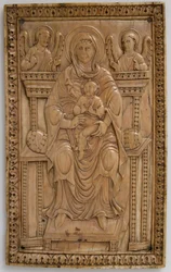 Placa com a Virgem Entronizada e o Menino, Carolíngia, 850-875.