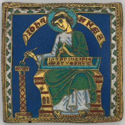 Placa com São João Evangelista, alemão, ca. 1175-1200.