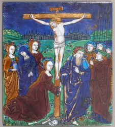 Placa com a Crucificação, francesa, século XVI.