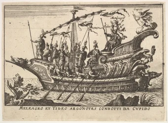 Ilustração 13: Argonautas MELEAGER e provocação liderada por Cupid Meleagro e maré Argonotes condotti ..., 1664.