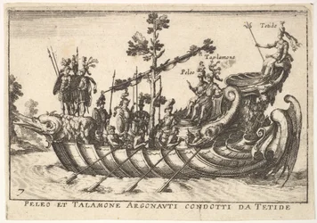 Gravura 7: Peleo et Talamone Argonauti condotti da Tetide, de O magnífico cortejo em t..., 1664