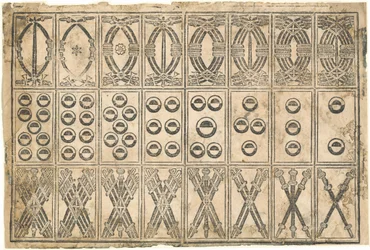 Cartas de jogar, século XV.