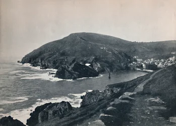 Polperro - A entrada e a vila, 1895