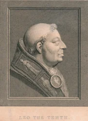 Papa Leão X 1475-1521, nascido Giovanni de Lorenzo de Medici, c1830