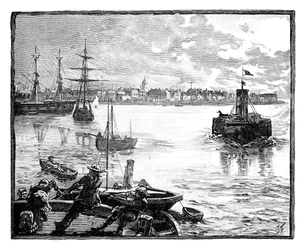 Porto de Portmouth, Hampshire, c1888