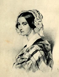 Retrato de Alexandra Smirnova-Rosset 1809-1882. Depois de um desenho de P. Sokolov