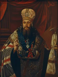 Retrato de Ambrosius Podobedov, o Metropolita de Novgorod e Petersburgo 1742-1818, 1813