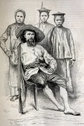 Retrato de Auguste Pavie (1847-1925) Explorador e diplomata francês na Indochina - Gravura